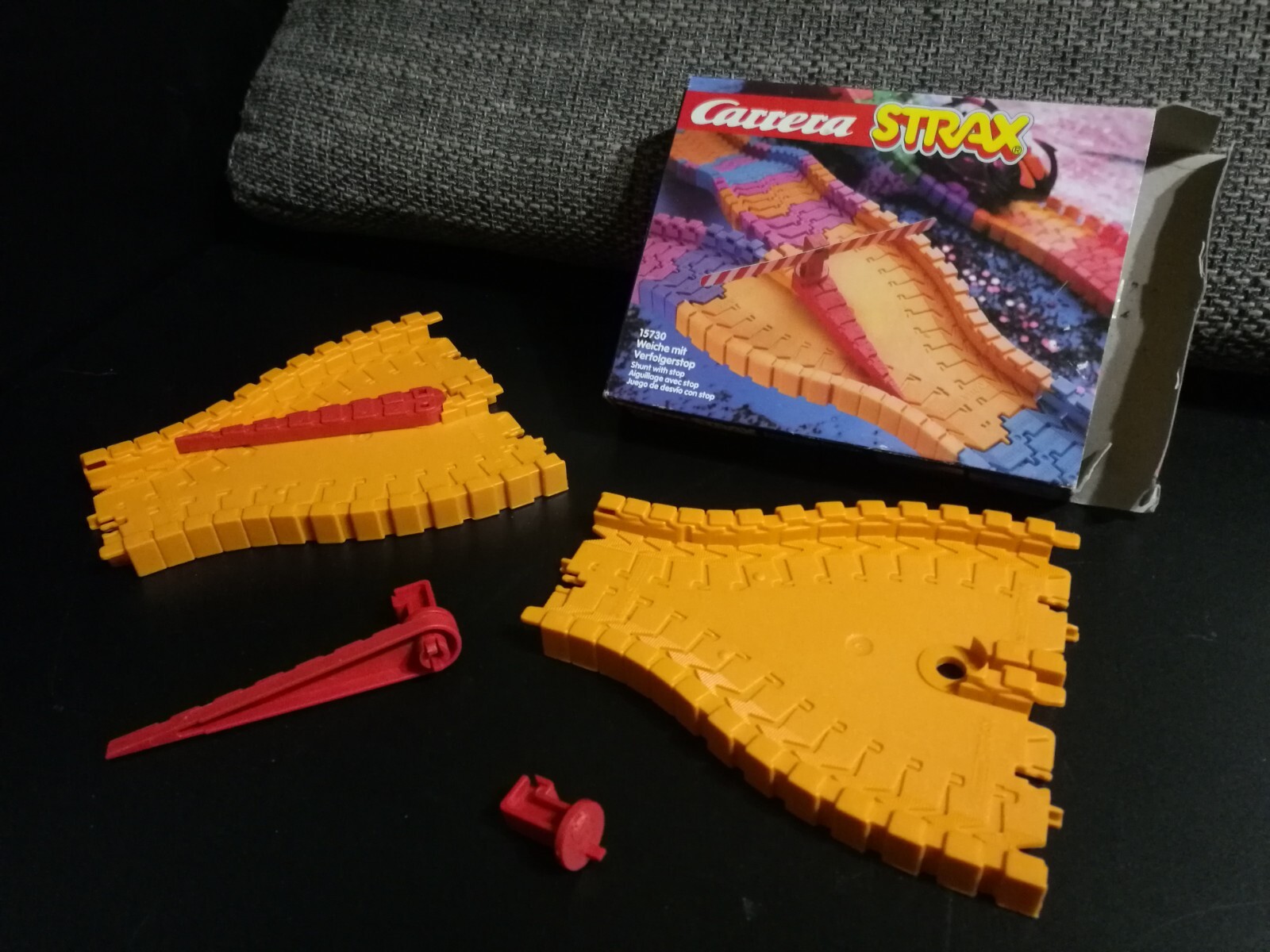 Vintage Carrera Strax Shunt With Stop 15730, 2 Orange Switch, Diverter, Junction