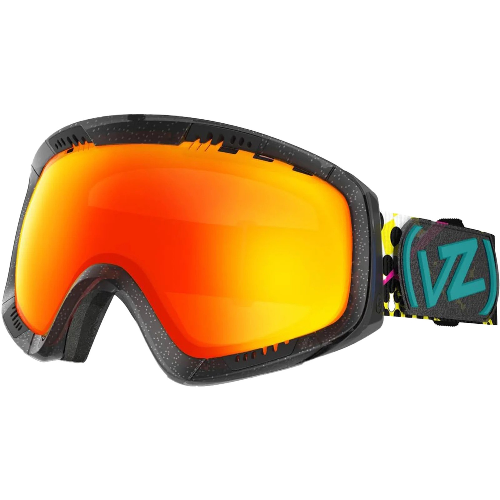 VonZipper Adult Feenom Snow Party Animals-Black/Fire Chrome One Size Goggles