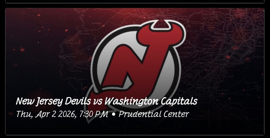 2 NJ Devils Vs Washington Capitals Tickets  4/2/26 Sec 132 Row 1