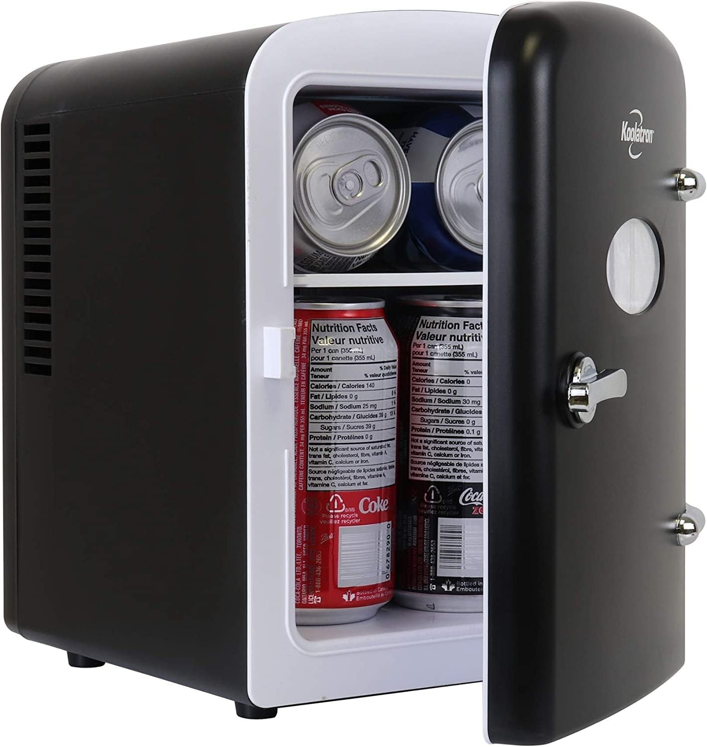 Mini Fridge- Black Refrigerator 6 Can Portable Cooler Bedroom Office Dorm Car