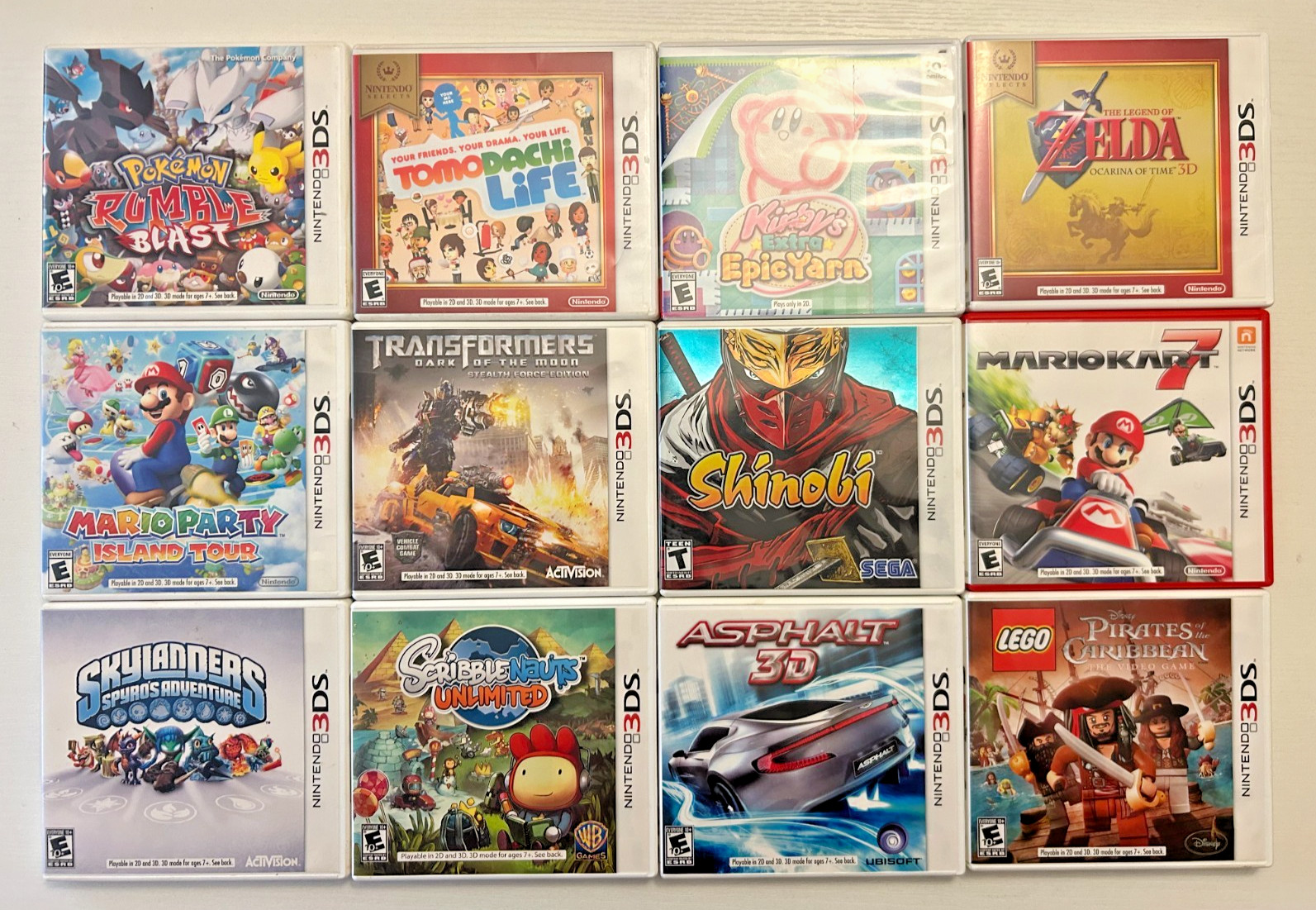 Lot of 12 Nintendo 3DS Cases - No Games! Tomodachi Life, Pokemon Mario