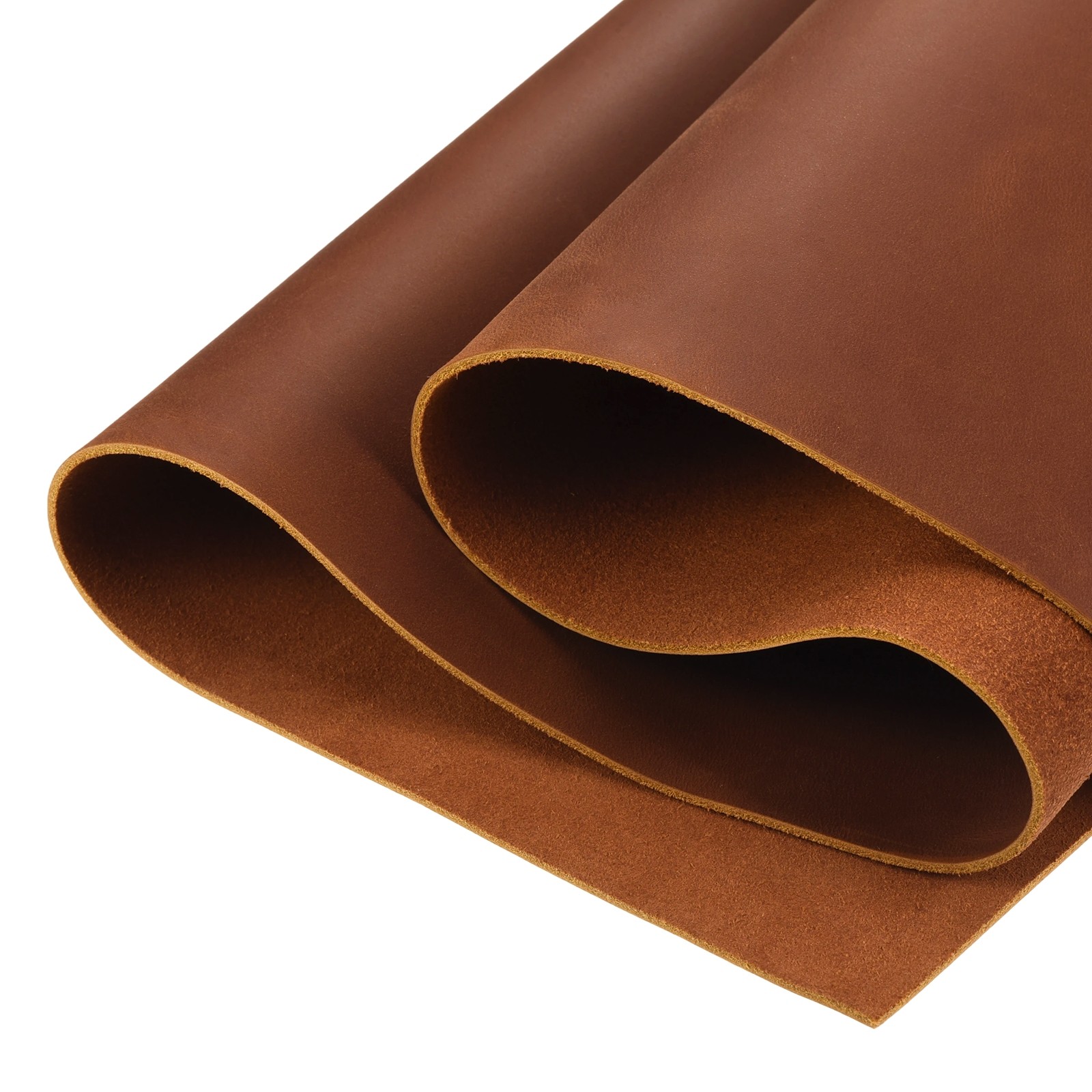 Genuine Leather Sheet, 7" x 14" 4-5 oz (1.8-2mm) Thick Full Grain, Red Brown