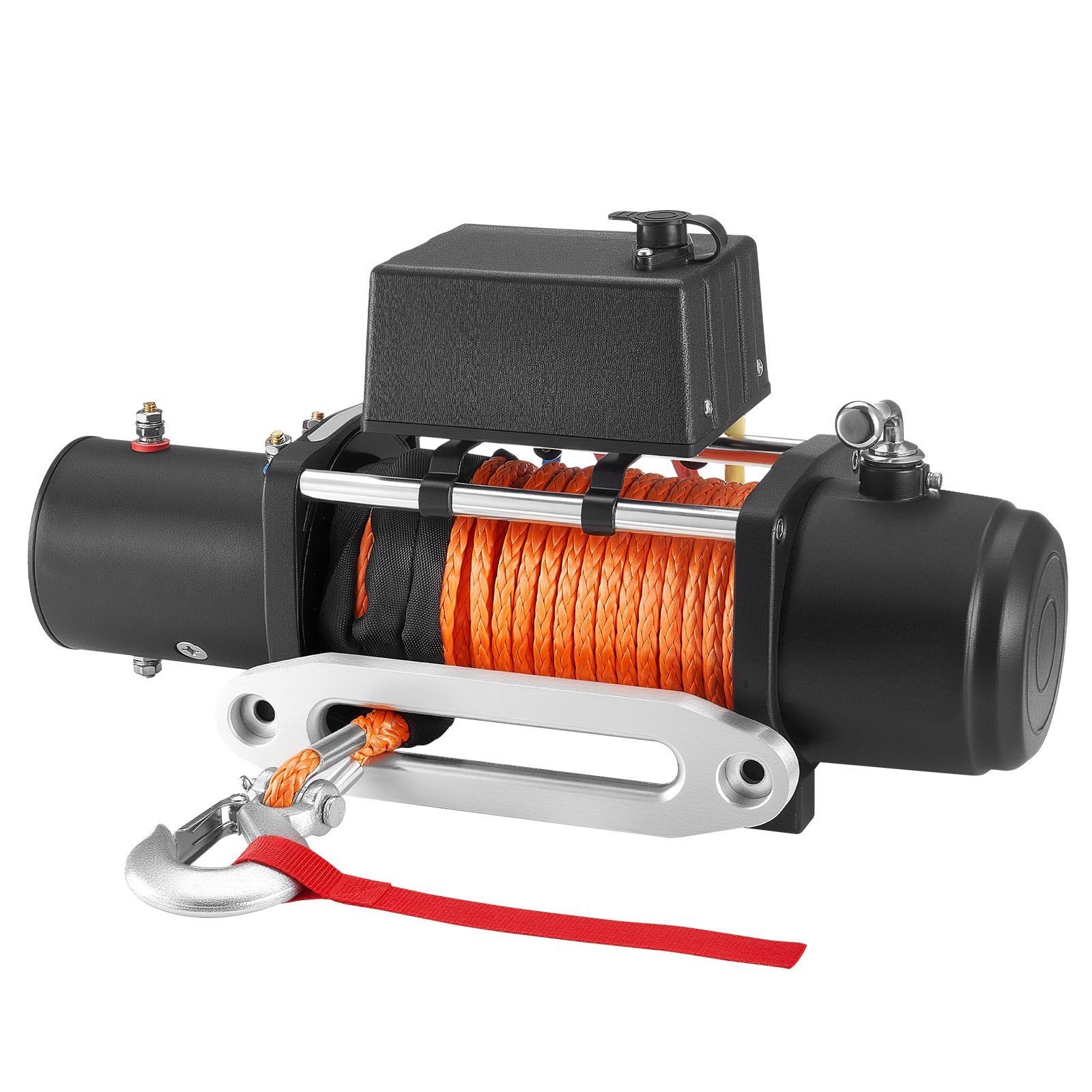 12000lb 12V DC Truck Recovery Winch IP55 0.36inx75.5ft Synthetic Rope