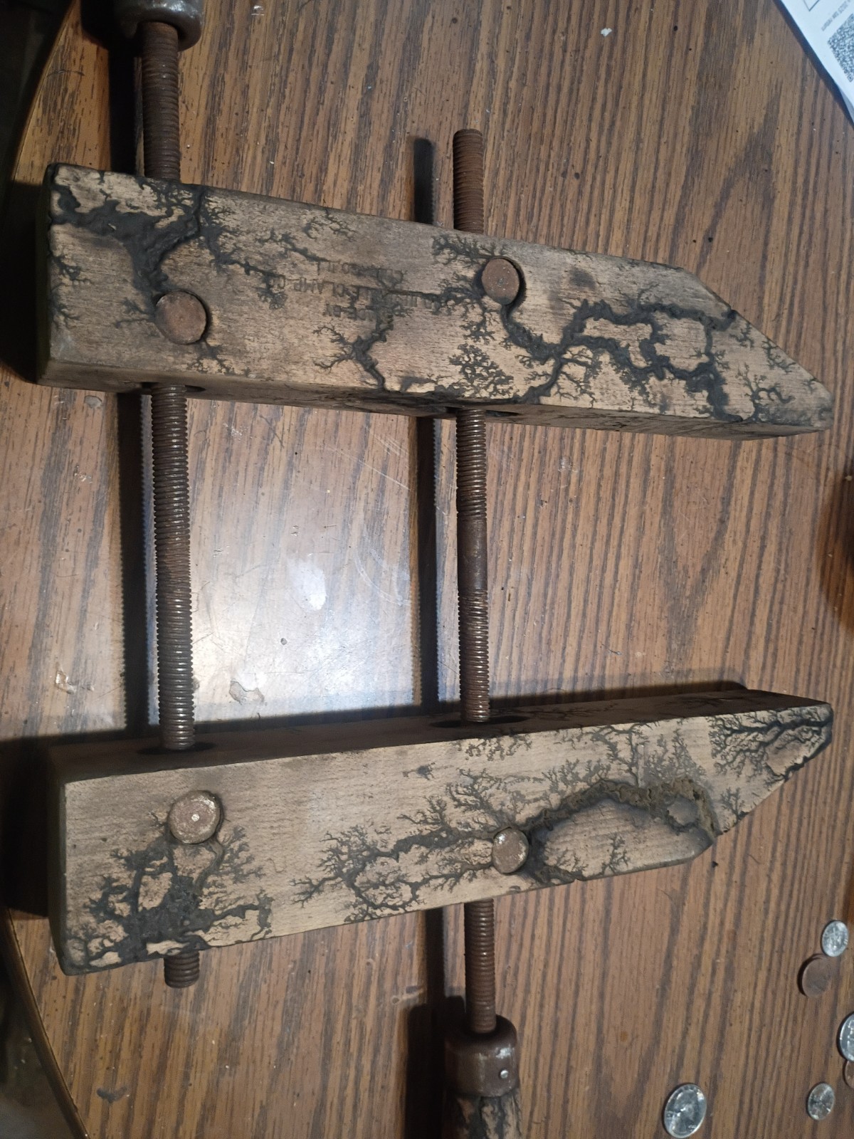 Vintage 16" Wooden Hand Screw Clamp Double Screw Woodworking Tool