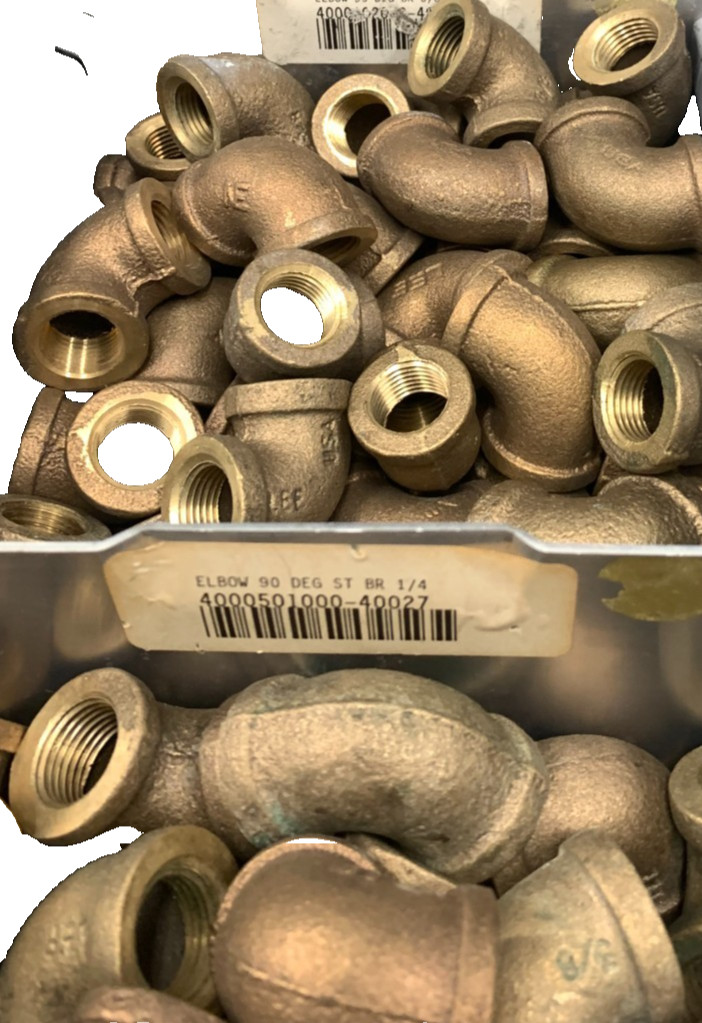 90 Degrees Elbow Red Brass 90 Degrees Elbow, 1/4 In Female Npt X 1/4 In Female