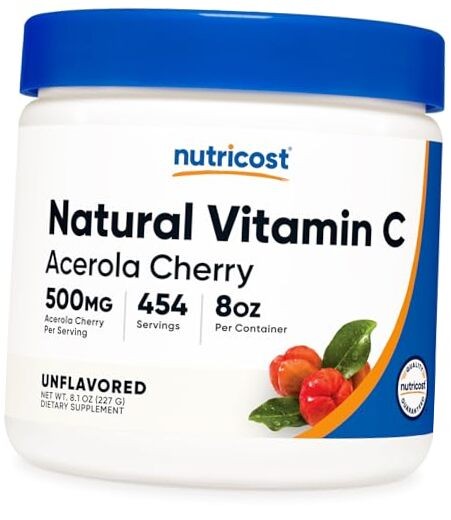  Natural Vitamin C - Acerola Cherry Powder 0.5 LB - Gluten 8 Ounce (Pack of 1)