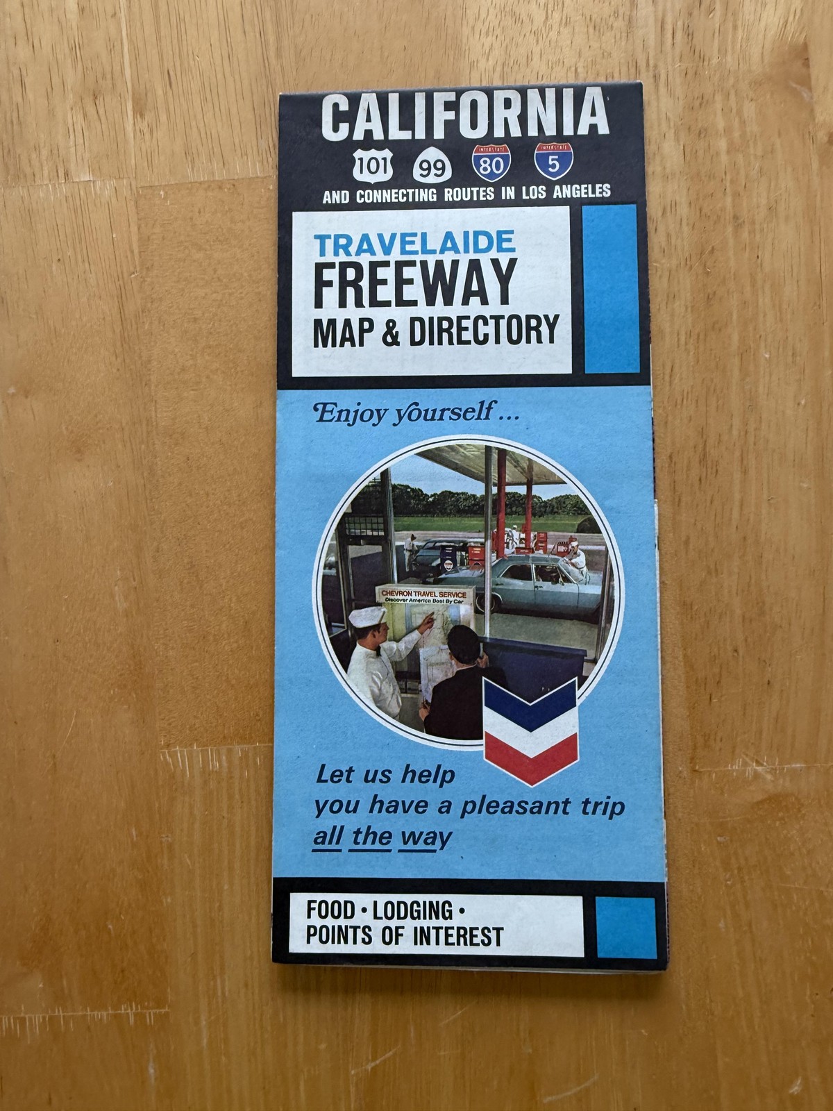 Vintage 1968 Chevron California Travelaide Freeway Map Directory Gas Station