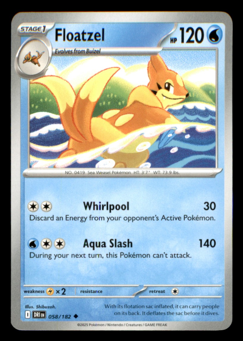Floatzel Uncommon SV10: Destined Rivals 058/182 NM Normal Pokemon