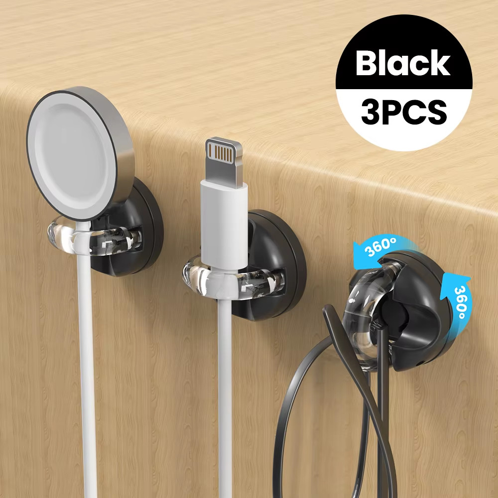 Magnetic Clip Cable Organizer Hook Smooth Adjustable Acrylic Universal Winder un