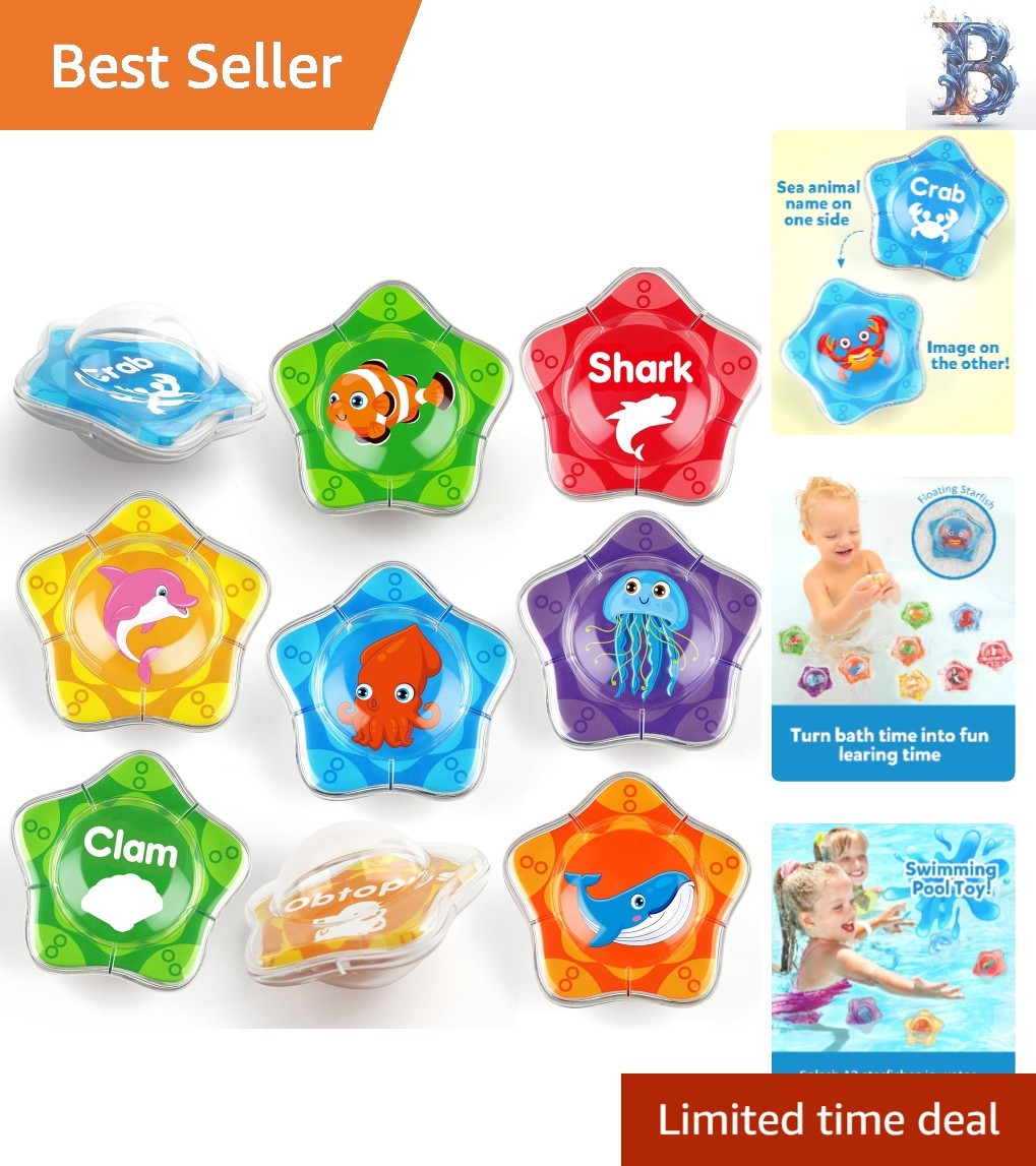 12-Piece Floating Baby Bath Toys - Educational Marine Animal Fun for Toddlers