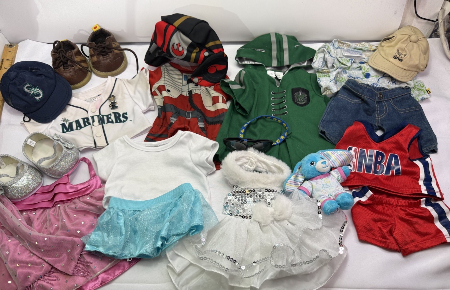 Large Build A Bear Clothes Lot Tops Star Wars Shoes Sport Girls Boys Mariners