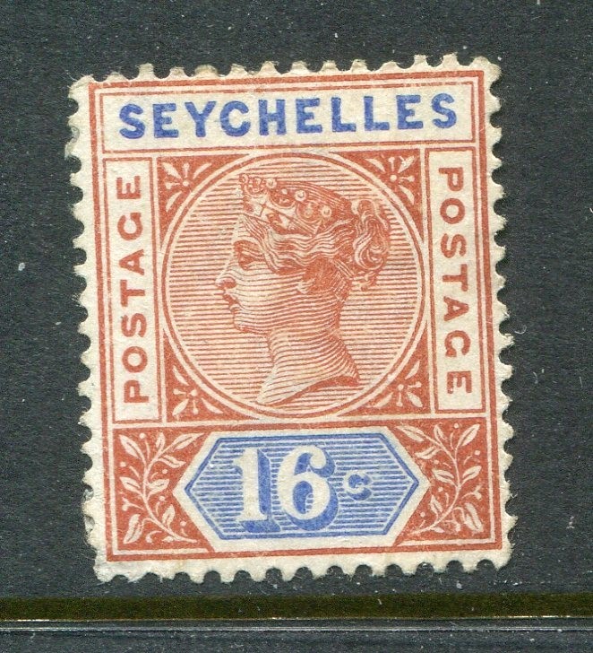 Seychelles #12a Victoria Die 2 16 C. [Mint Hinged]