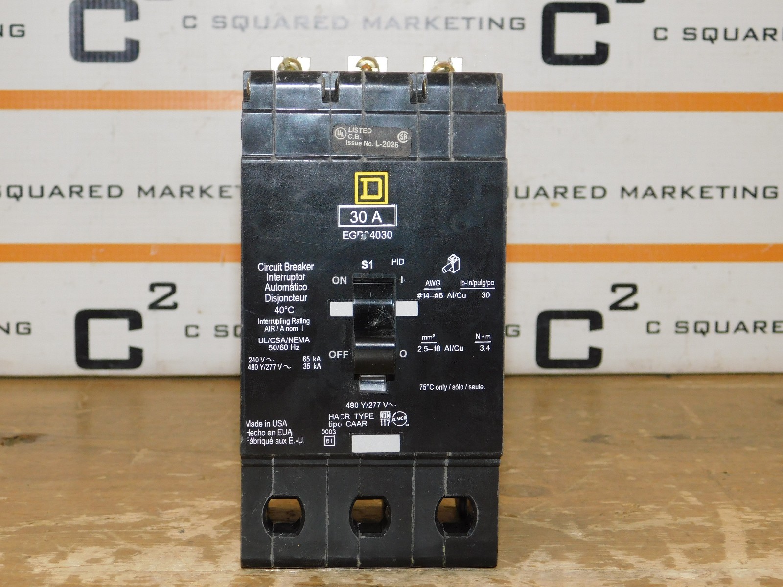 Square D EGB34030 Circuit Breaker 30 Amp  30A used CSQ