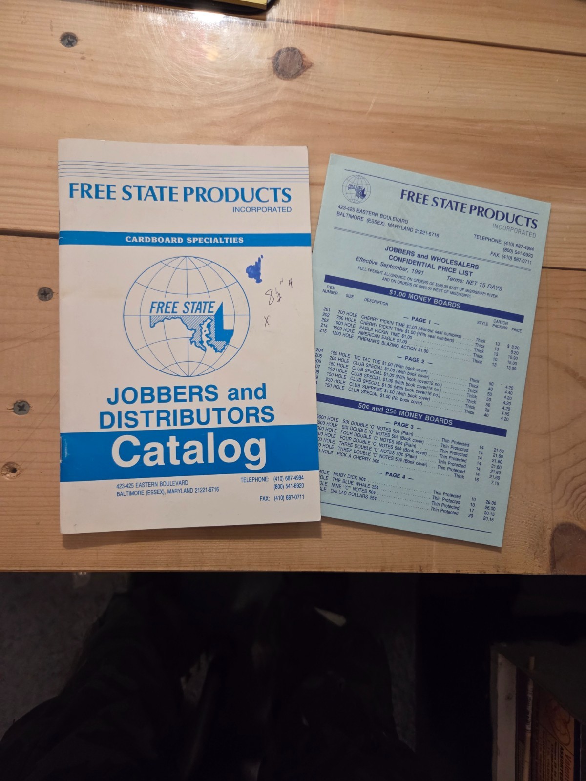 1991 PUNCH BOARD JOBBERS CATALOG BALTIMORE MD