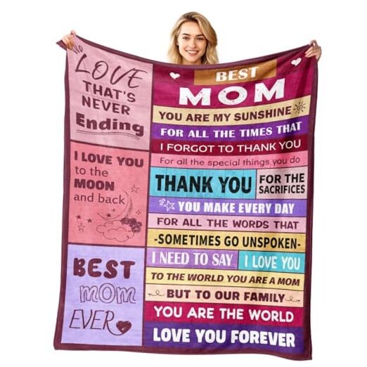 Mom Birthday Gifts from Daughter & Son - Best Mom Ever Gifts  50"x60" To My Mom