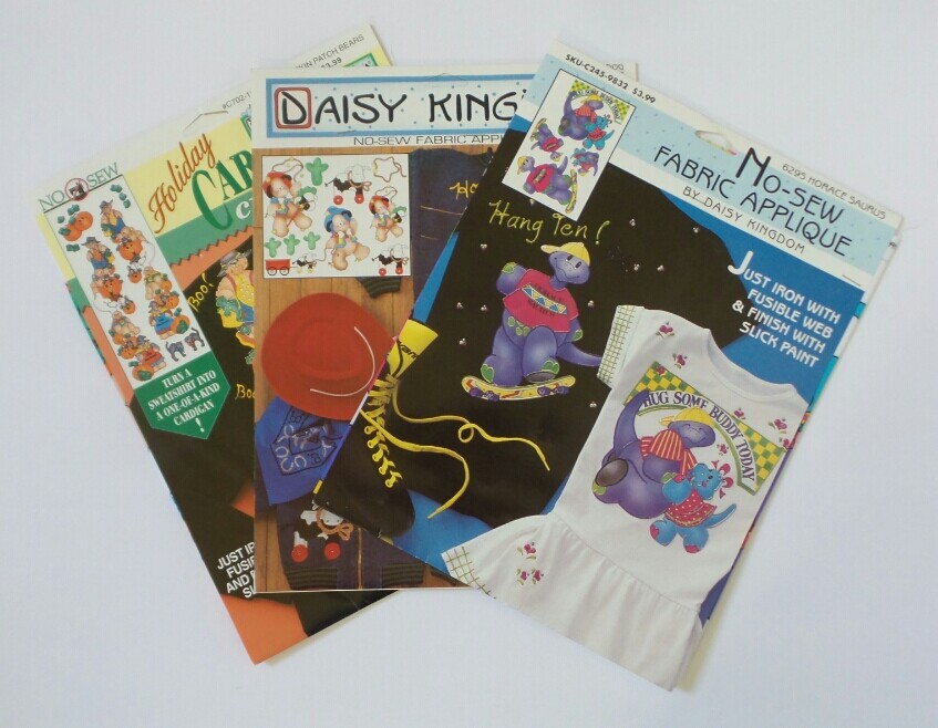 DAISY KINGDOM Iron On Transfer PUMPKIN BEARS Cowboy Bears Horace Saurus FUN