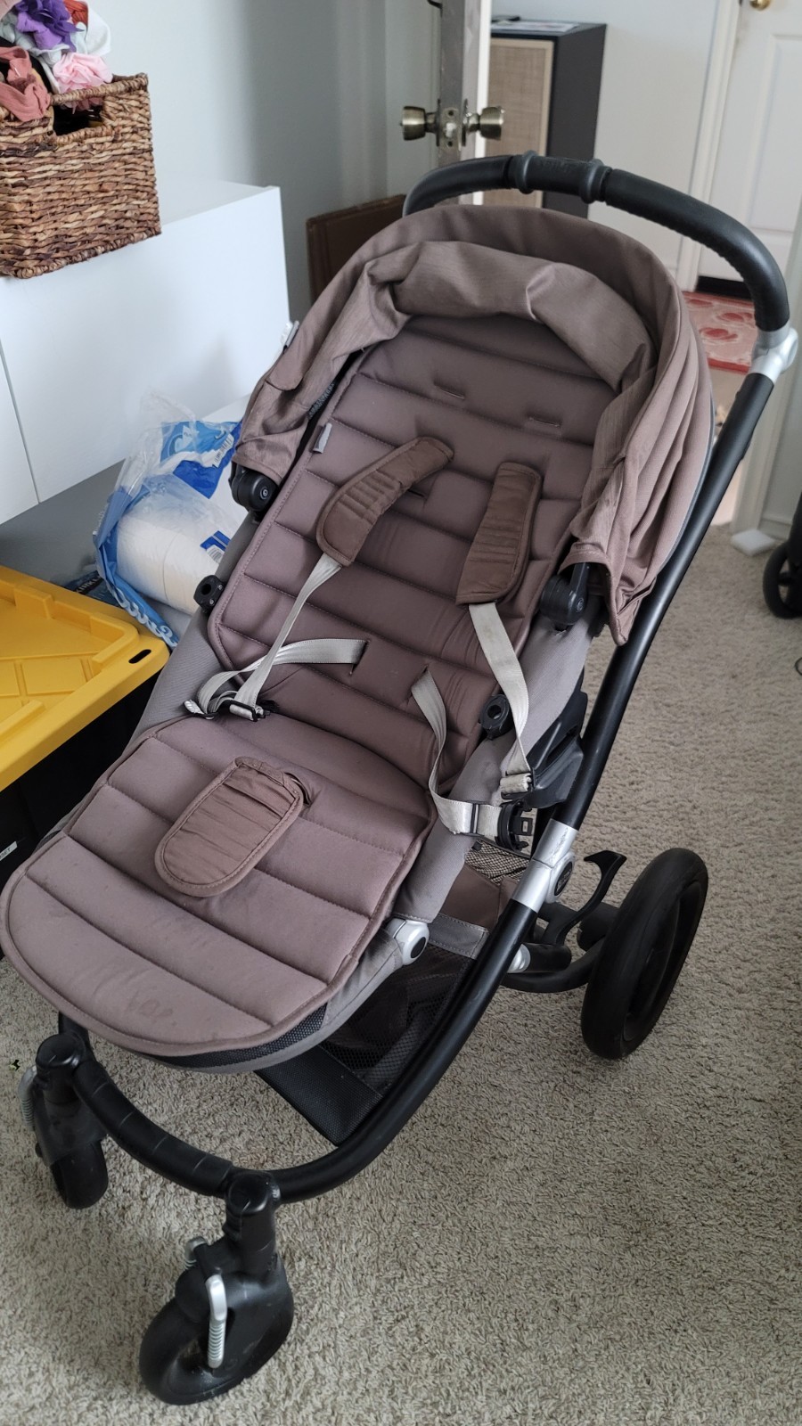 Britax Stroller Frame Brown Black Single Folding Adjustable Handles