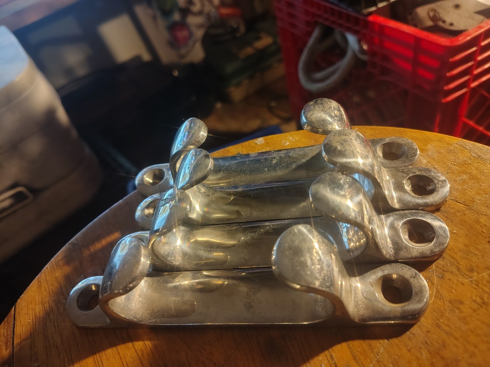 6" Chrome Over Bronze Chock Cleats (Set)2