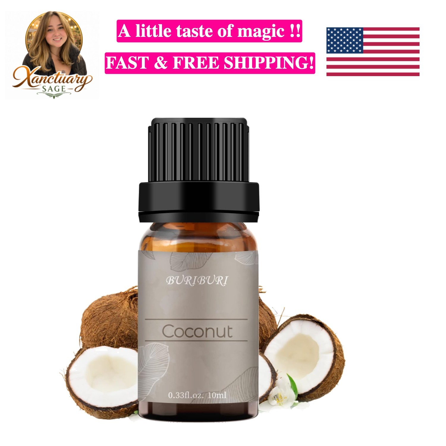 Coconut Essential Oil,  Grade Scented Oil 10ml Coconut Fragrance Oil Carrier ...