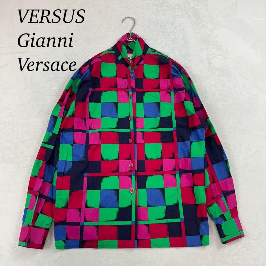 Gianni Versace Long Sleeve Shirt Multicolor Collared Men's From Japan