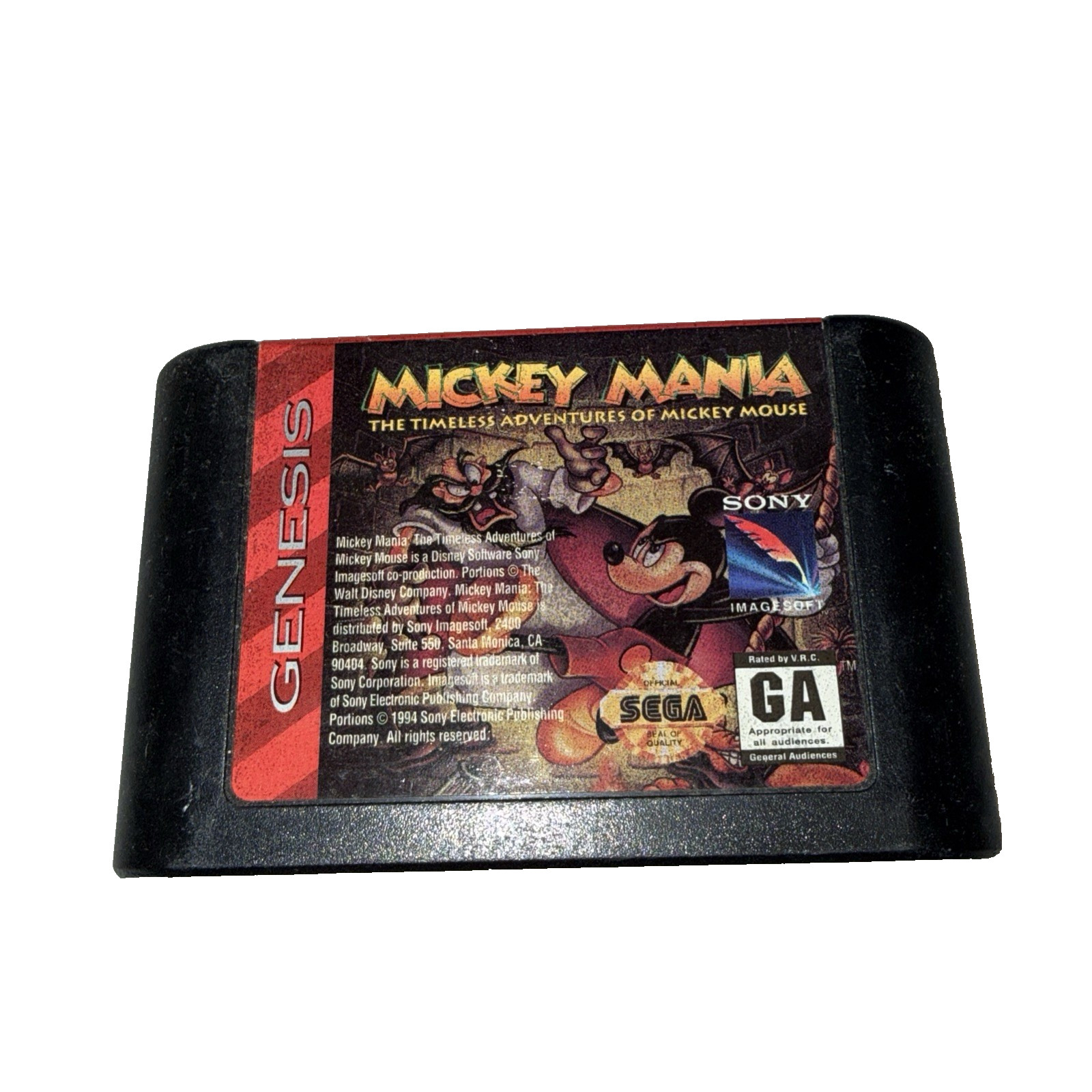 Mickey Mania The Timeless Adventures of Mickey Mouse Sega Genesis 1994 Cartridge