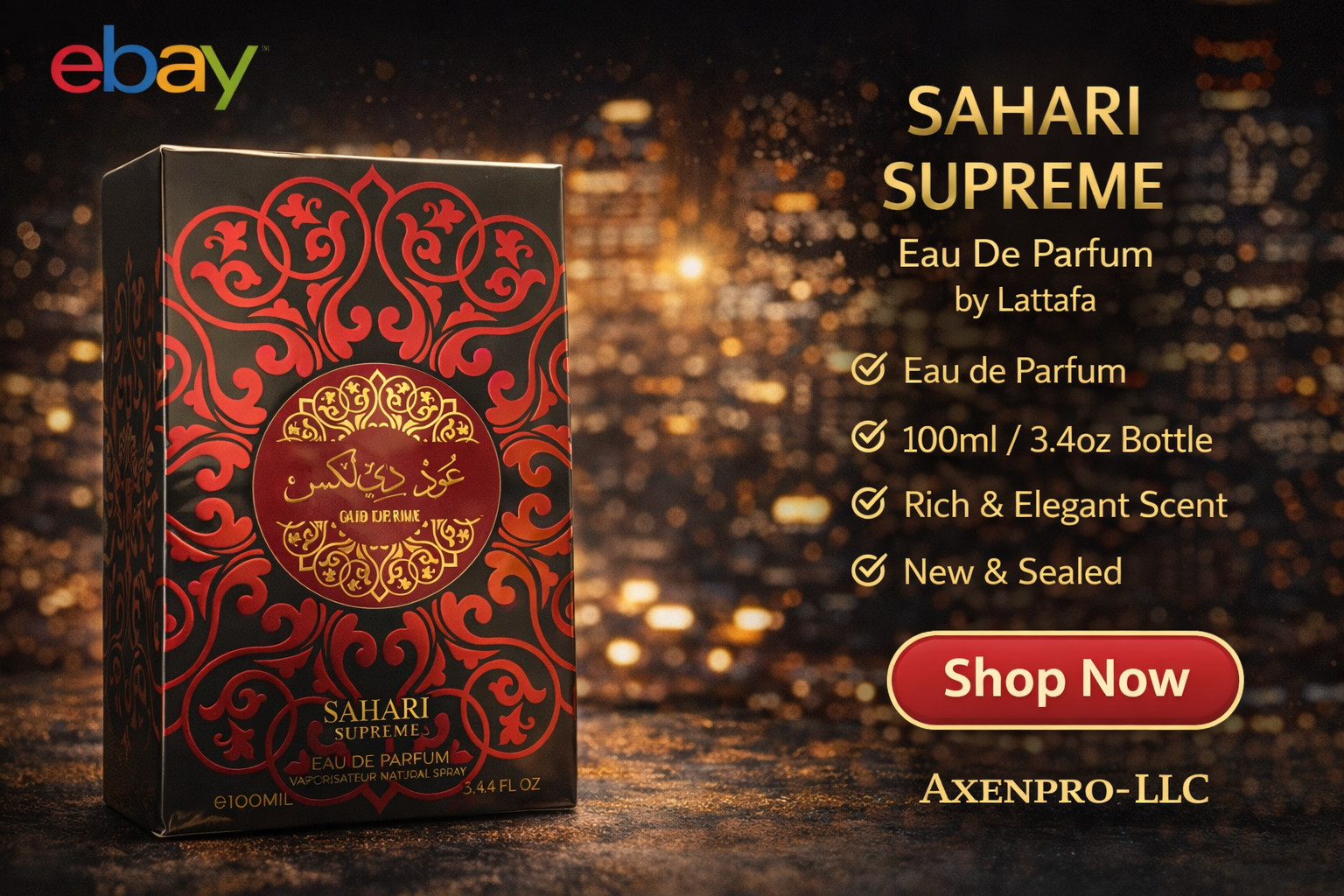  Lattafa Sahari Supreme Eau De Parfum 100ml / 3.4oz – Luxury Long-Lasting Oud Fr