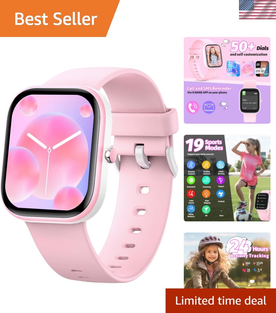 Durable 1.5-Inch Kids Fitness Tracker -  Waterproof with Notification Alerts