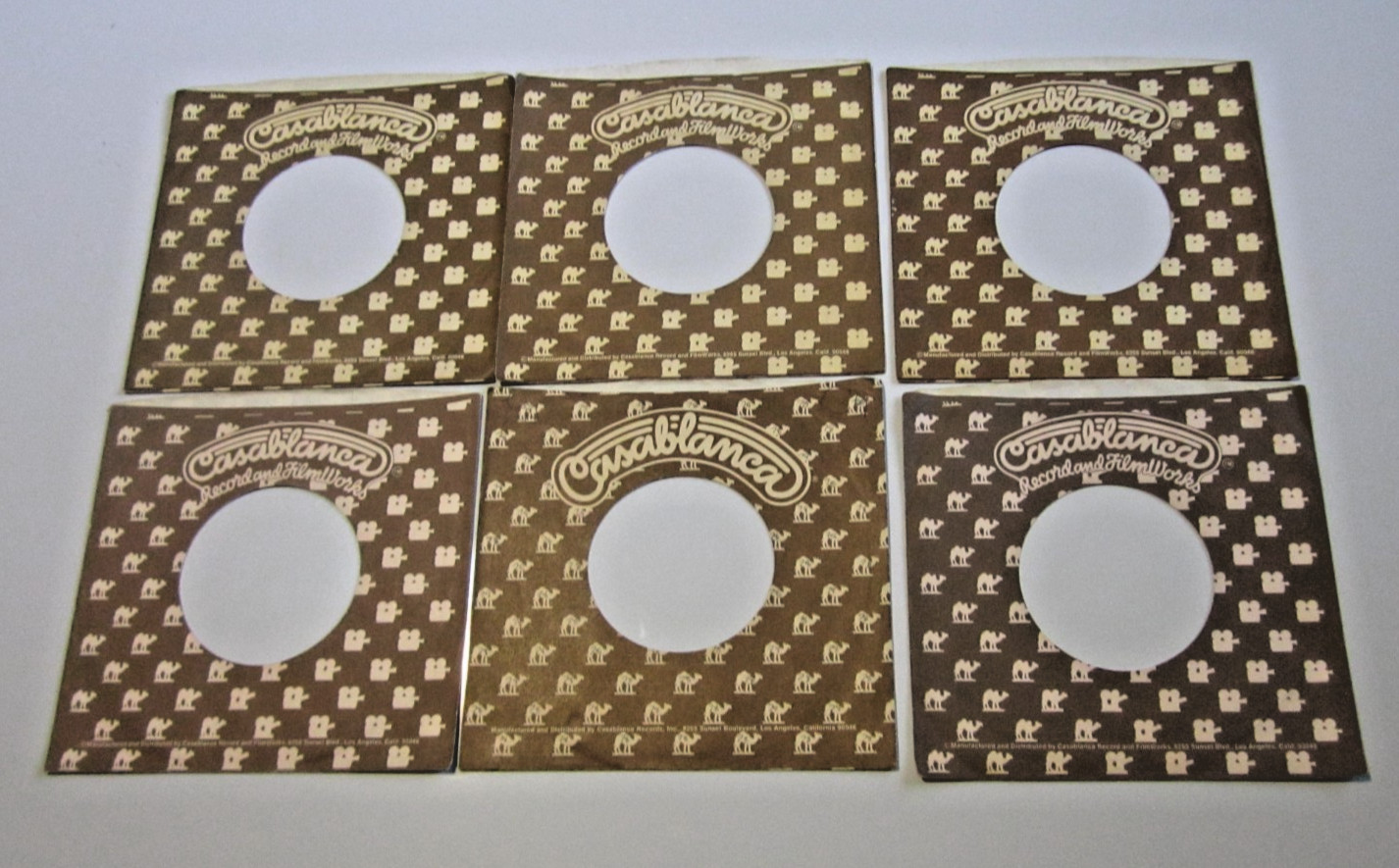 45 rpm 7" Casablanca record sleeves 6 pak