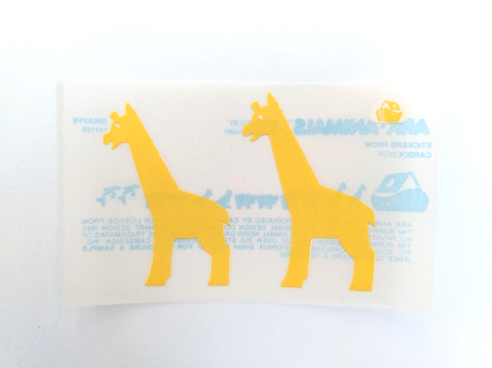 Rare Vintage Stickers 80s Sticker Mod 1983 Ark Animals Giraffe Cardesign Noah's