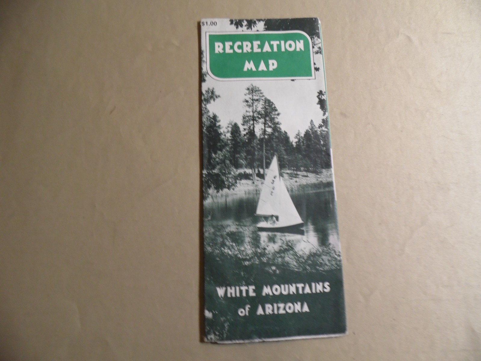 Recreation Map of White Mountains of Arizona / Circa 1983 / Free Domestic Ship