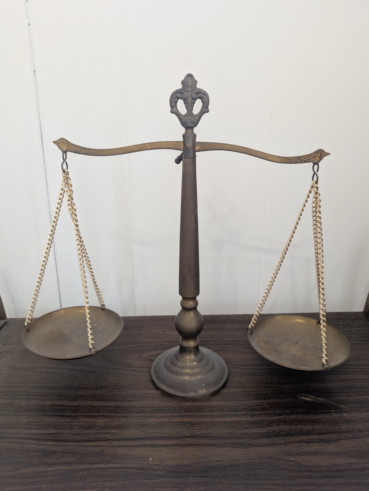 Vintage Antique Solid Brass Balance Scale Gem Jewelry Apothecary Decor 