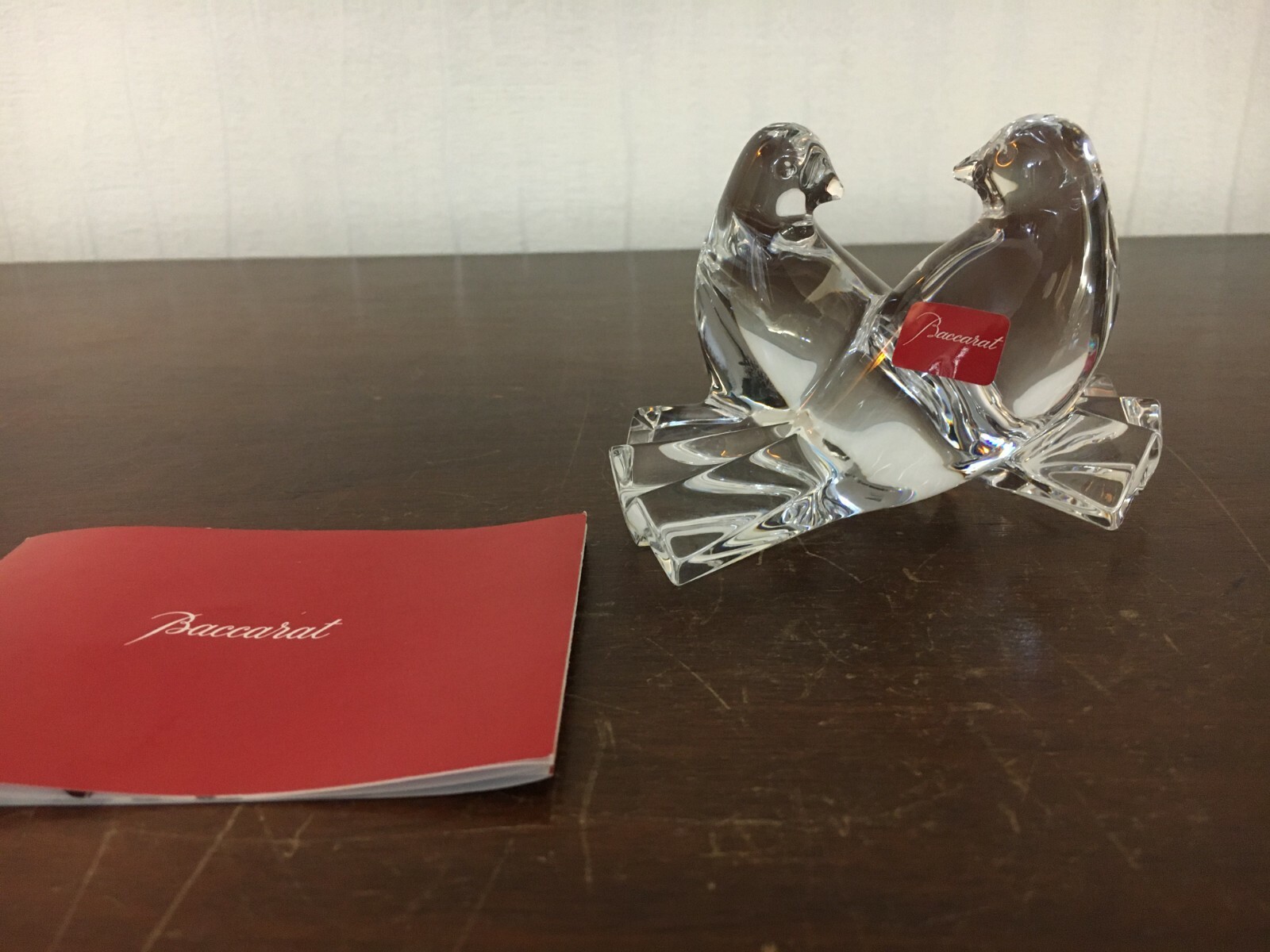 Clear Crystal Baccarat Valentine'S Day Dove Couple
