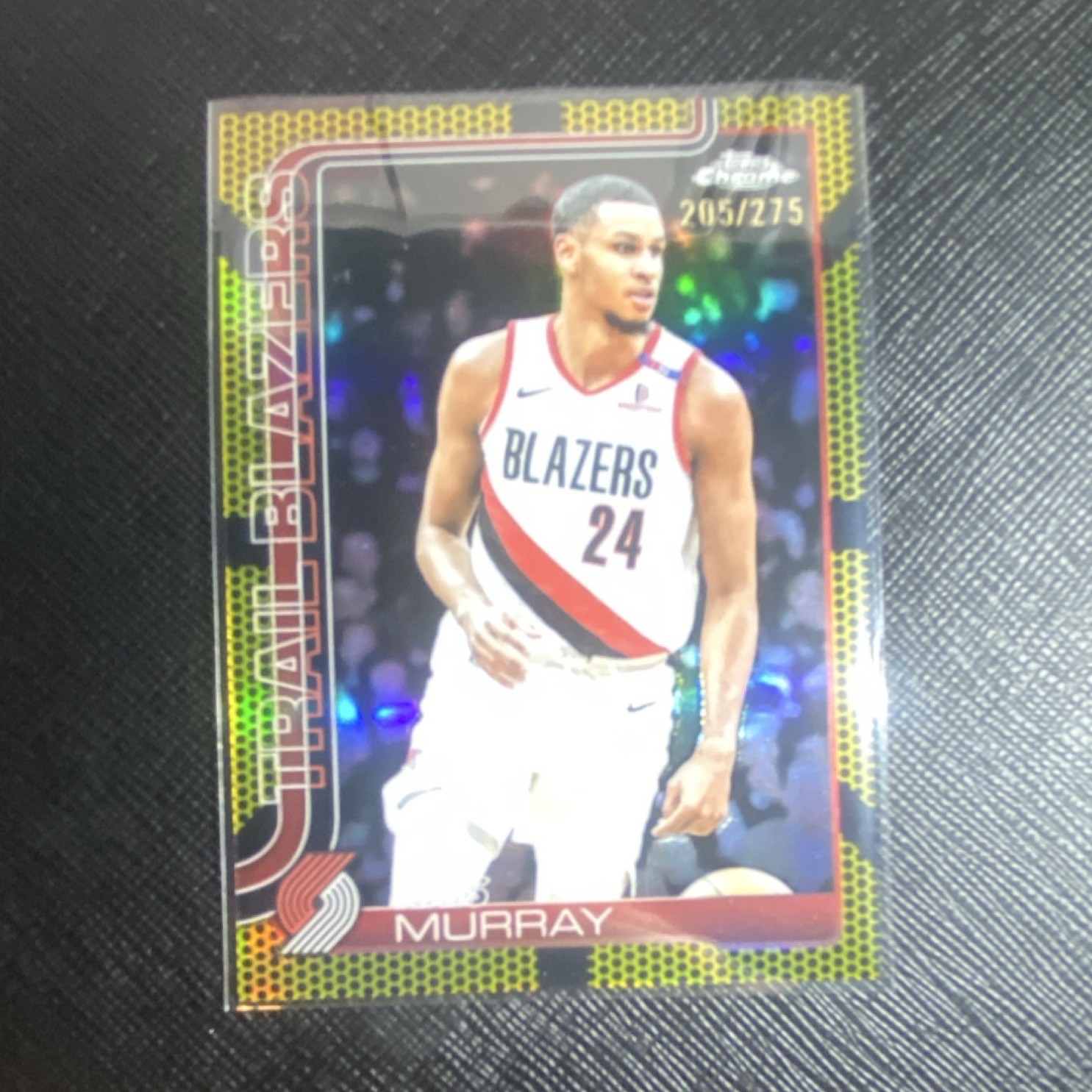 2025 Topps Chrome Yellow Refractor /275 Kris Murray #217 Trail Blazers