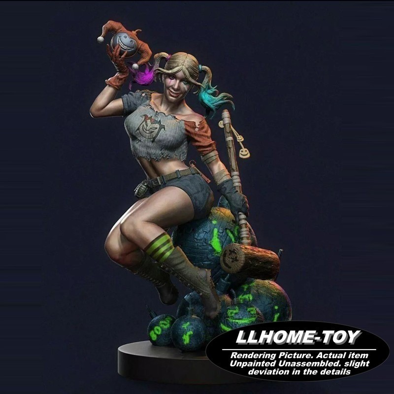 1/8 Harley Quinn sitting cute 3D Print Model Kit Unpainted Unassembled Figure