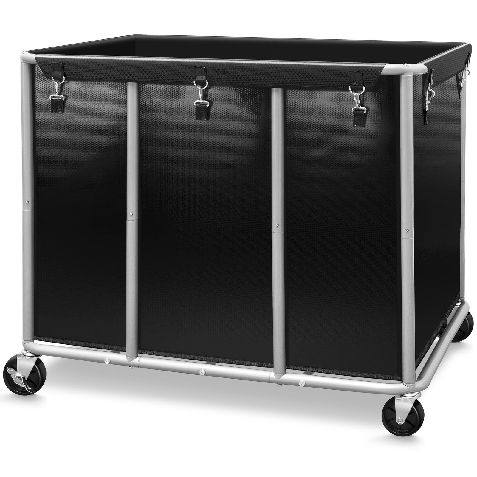 STORAGE MANIAC Commercial Laundry Cart with Wheels 420L Sturdy Steel Frame He...
