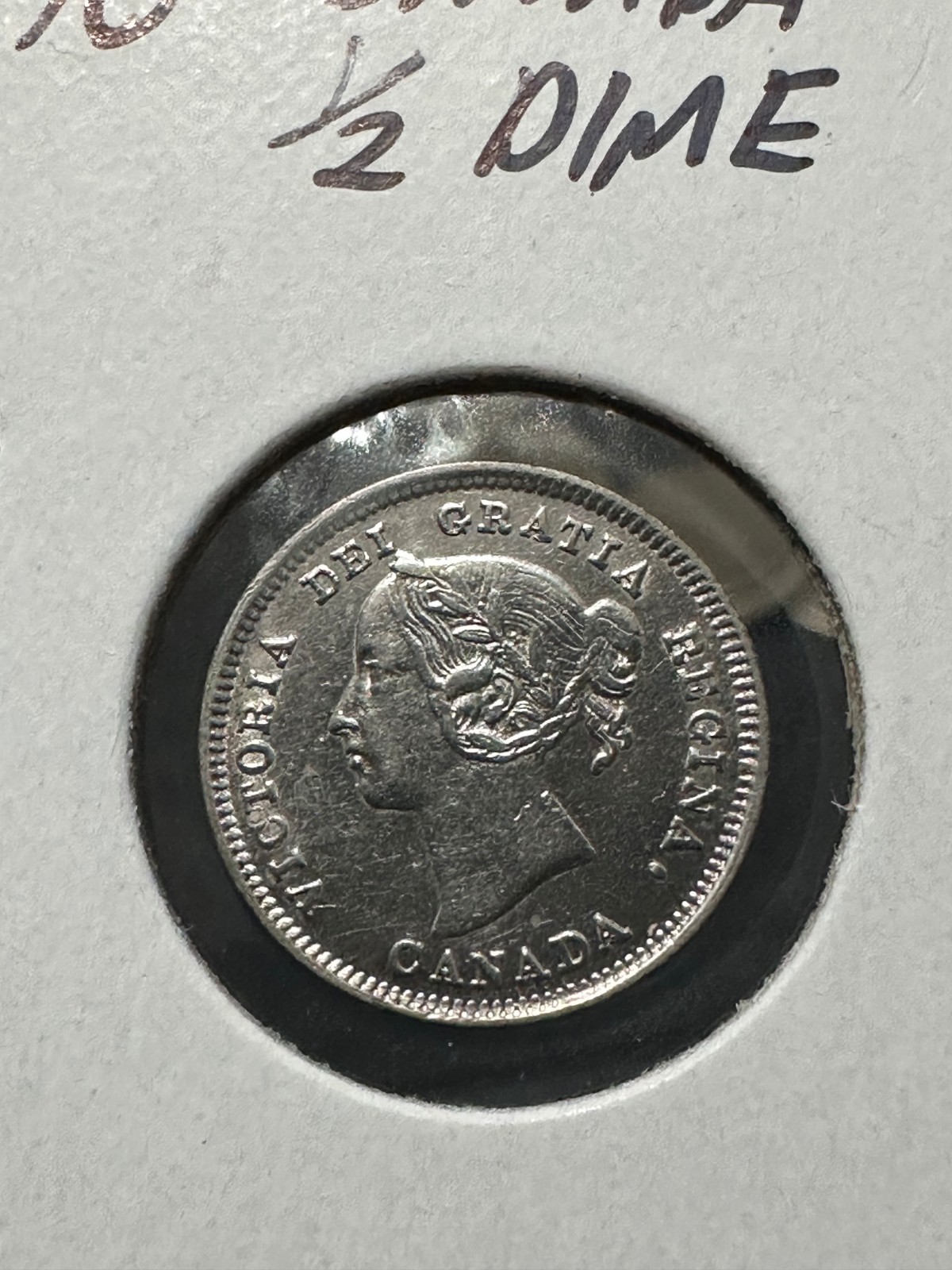 1890H Canada 5 Cents Nice AU