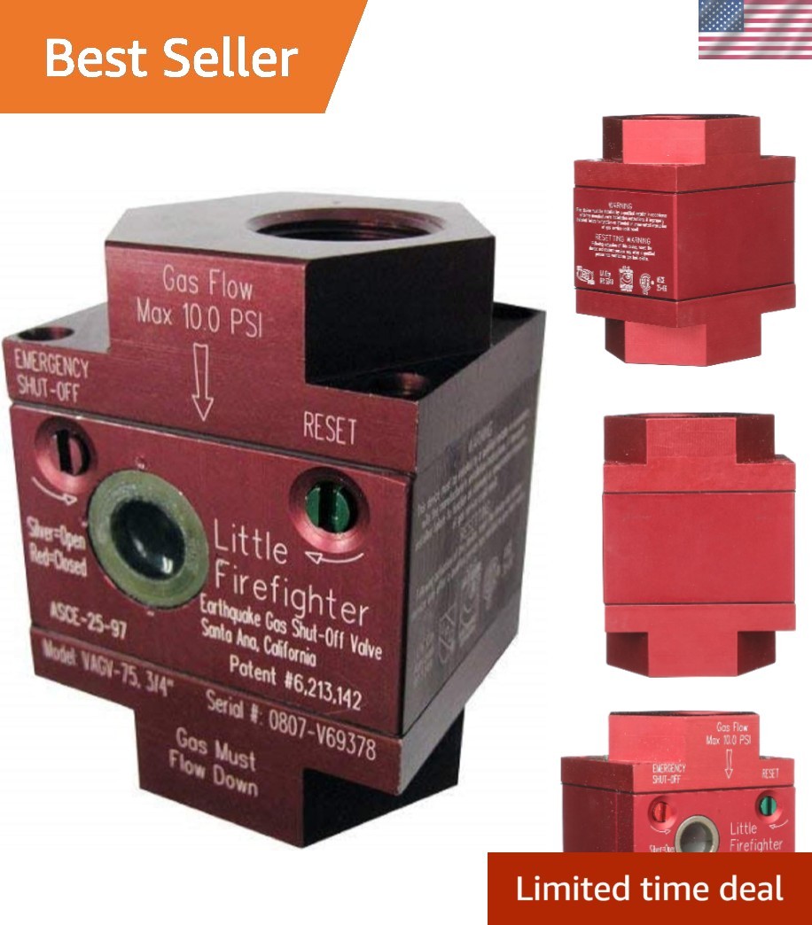 Little Firefighter Earthquake Gas Shutoff Vertical Valve for Natural Gas and ...
