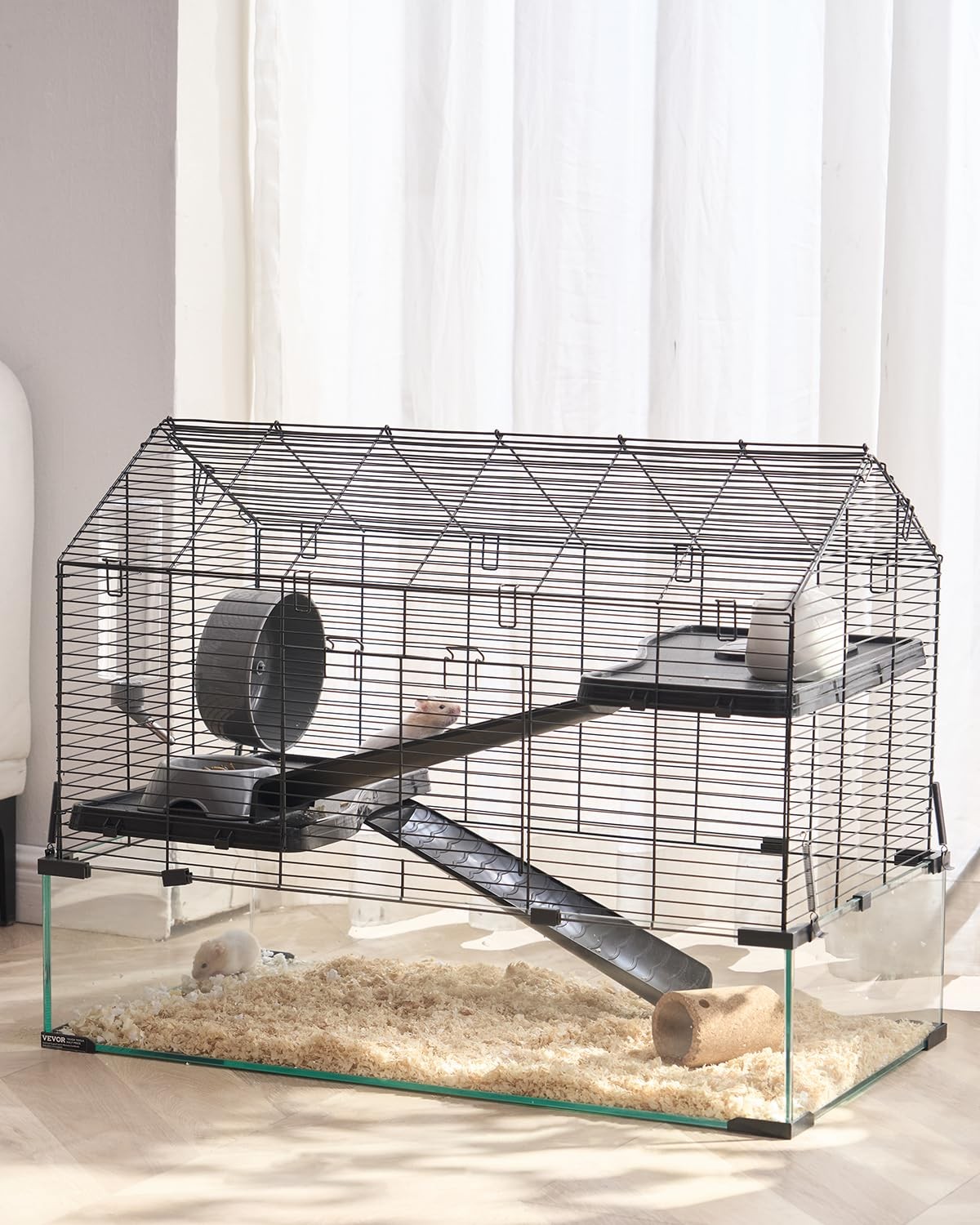 Hamster Cage 29.5 L x 17.3 W 24.0 H Transparent Habitat Small Animal Portable