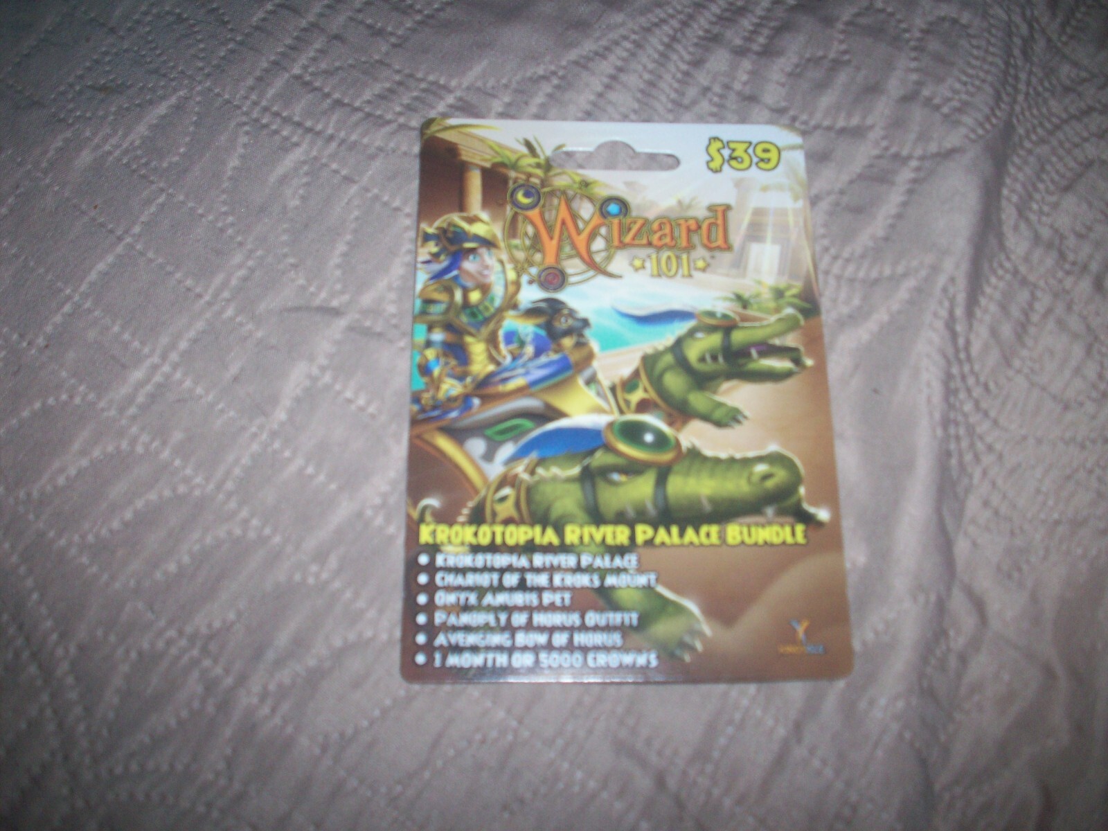 new Wizard 101  Krokotopia River Palace Bundle Game Card Crowns Anubis Pet +
