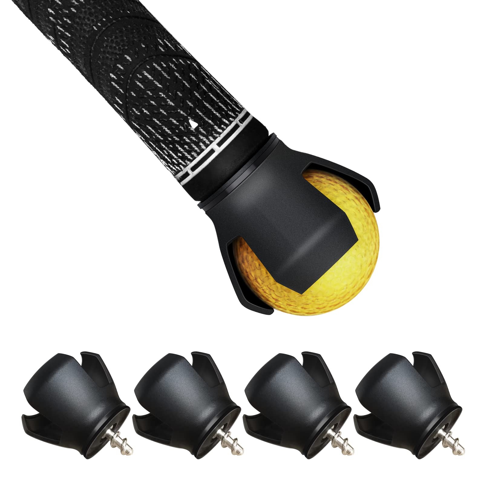 Shu-Ran Golf Ball Retriever, 4 Pack Grabber 2.1*1.9 inch, Black 