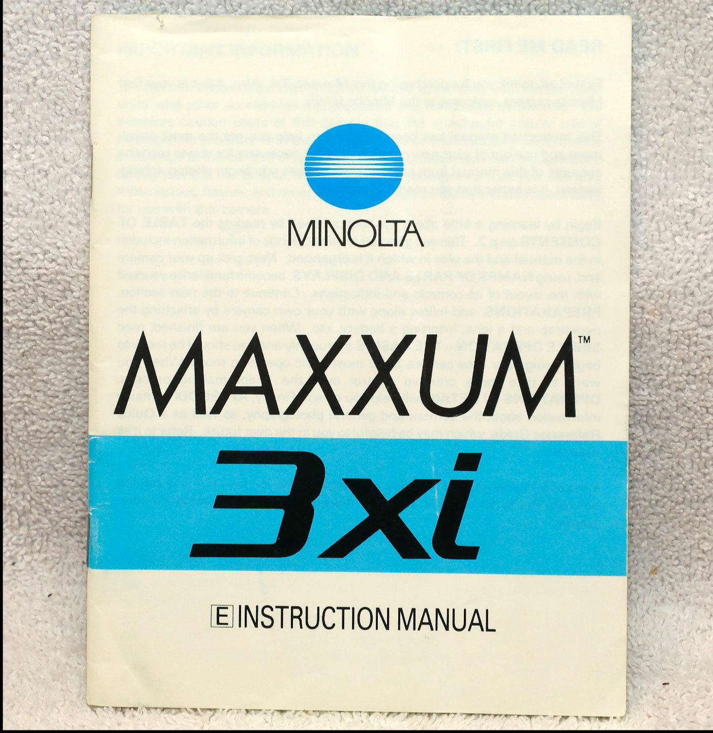 Minolta Maxxum 3Xi instruction owners manual book