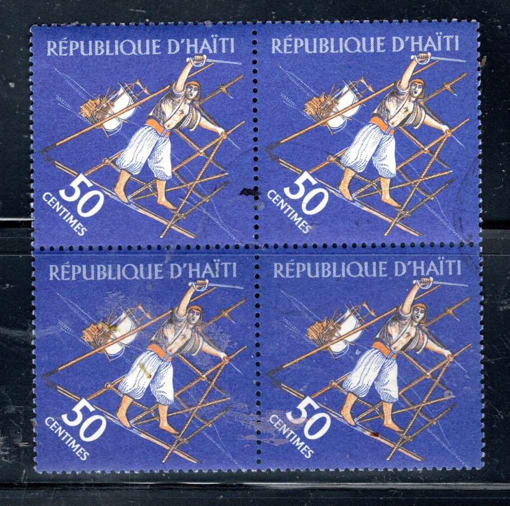 HAITI  CARIBBEAN  STAMPS BLOCK USED  LOT 60835