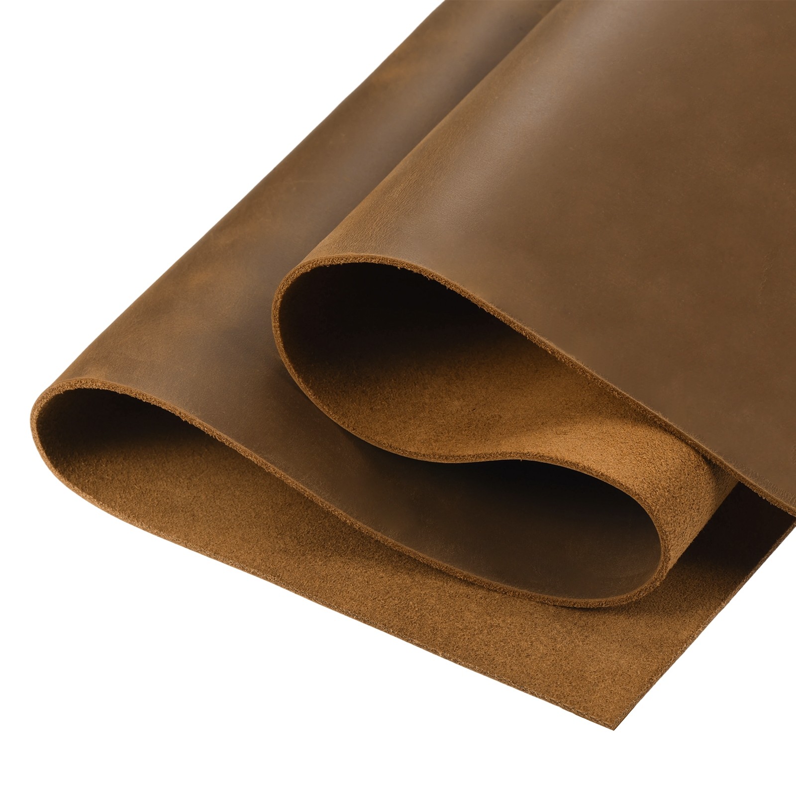 Genuine Leather Sheet, 15" x 15" 4-5 oz (1.8-2mm) Thick Full Grain, Yellow Brown