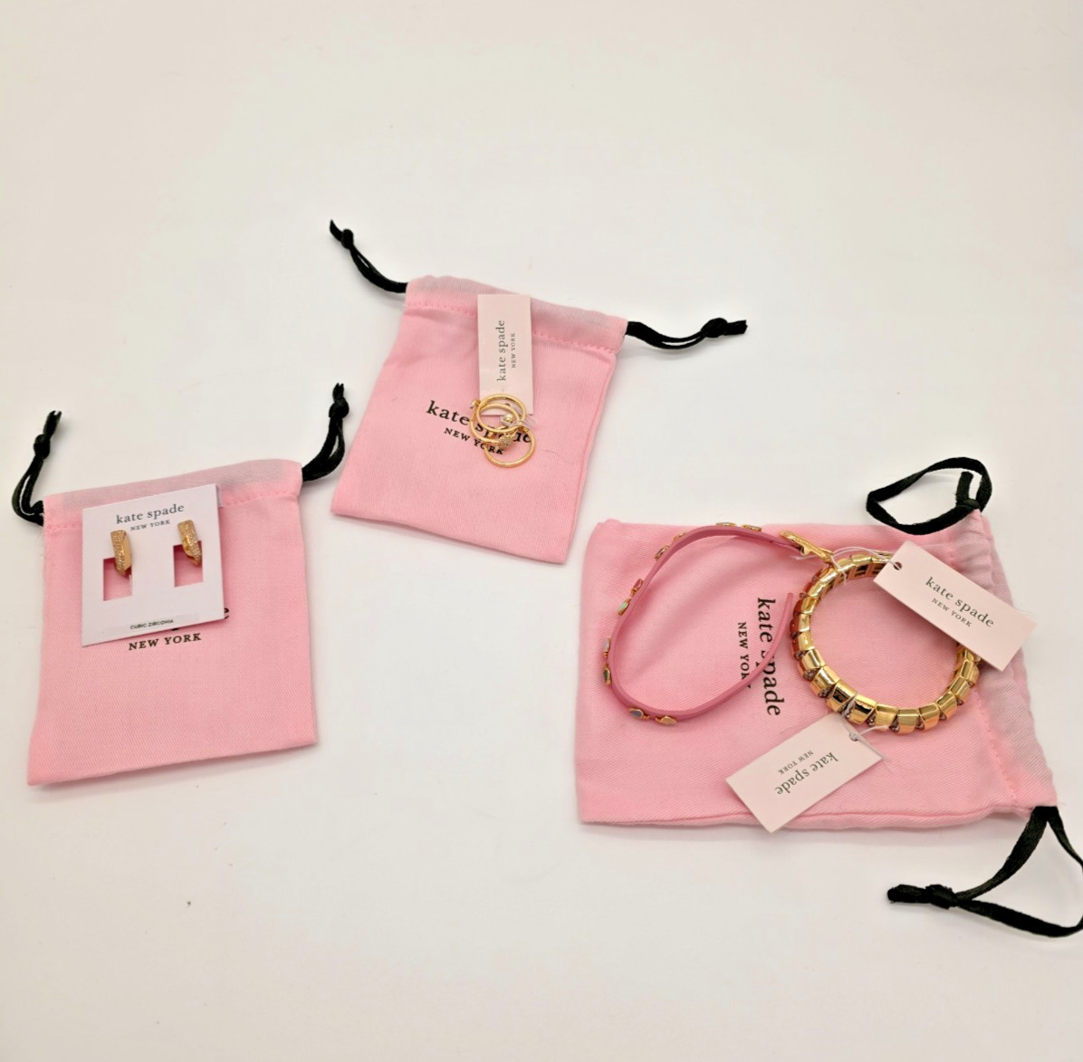 Kate Spade Jewelry Bundle 4pc Gold Rings Earrings Bracelets NWT