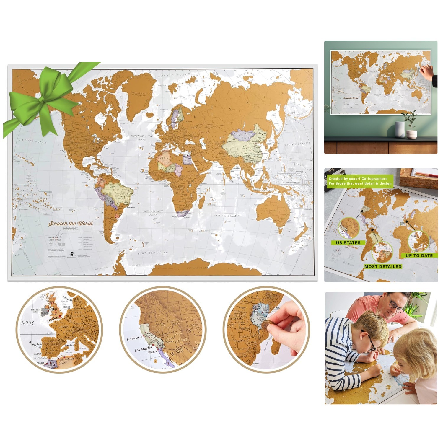 Updated 2025 Scratch The World Map - X-Large 23 x 33 for Adventurous Souls