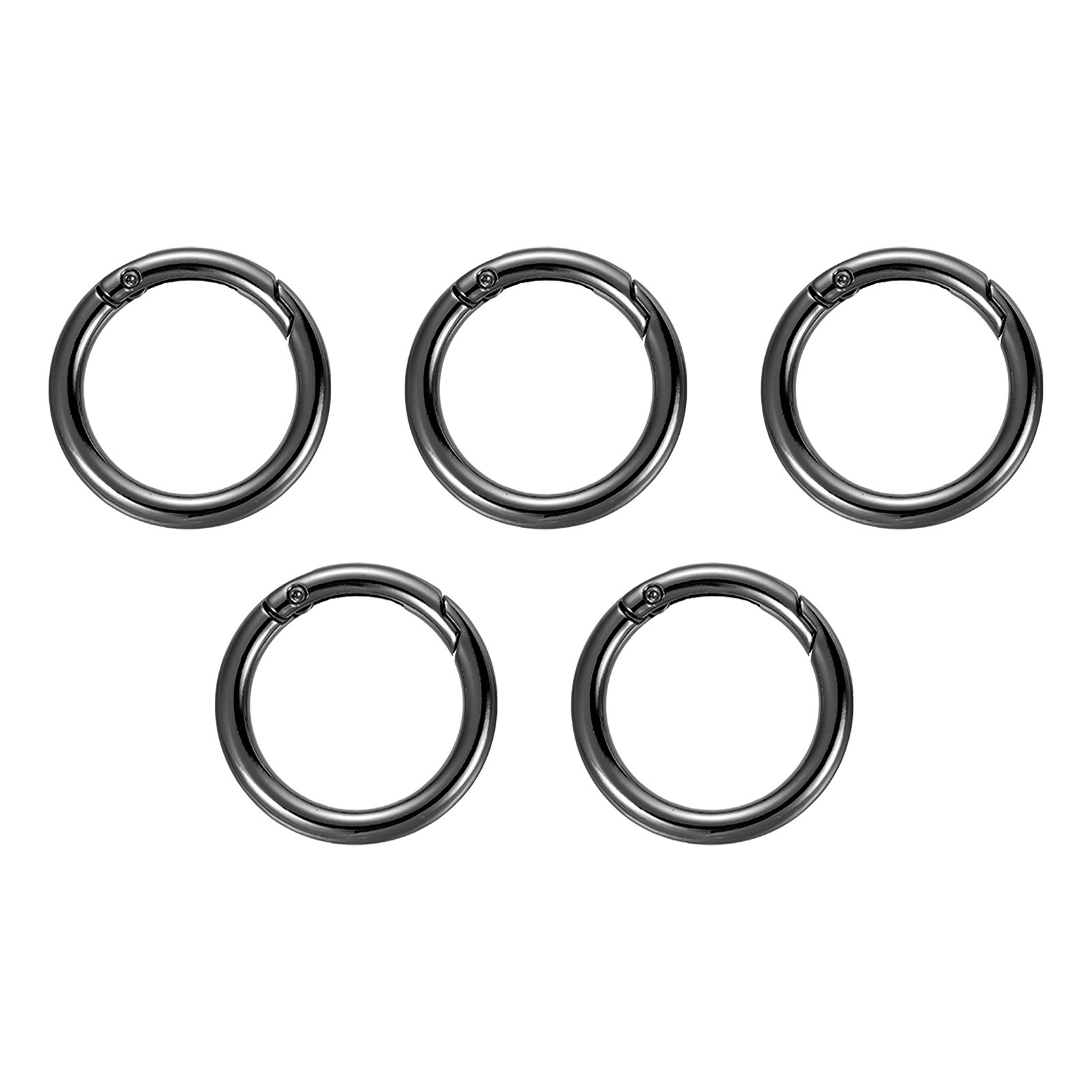 5 pcs 42x31x5.5mm Spring Gate O Rings Round Snap Clip for Keyrings Black