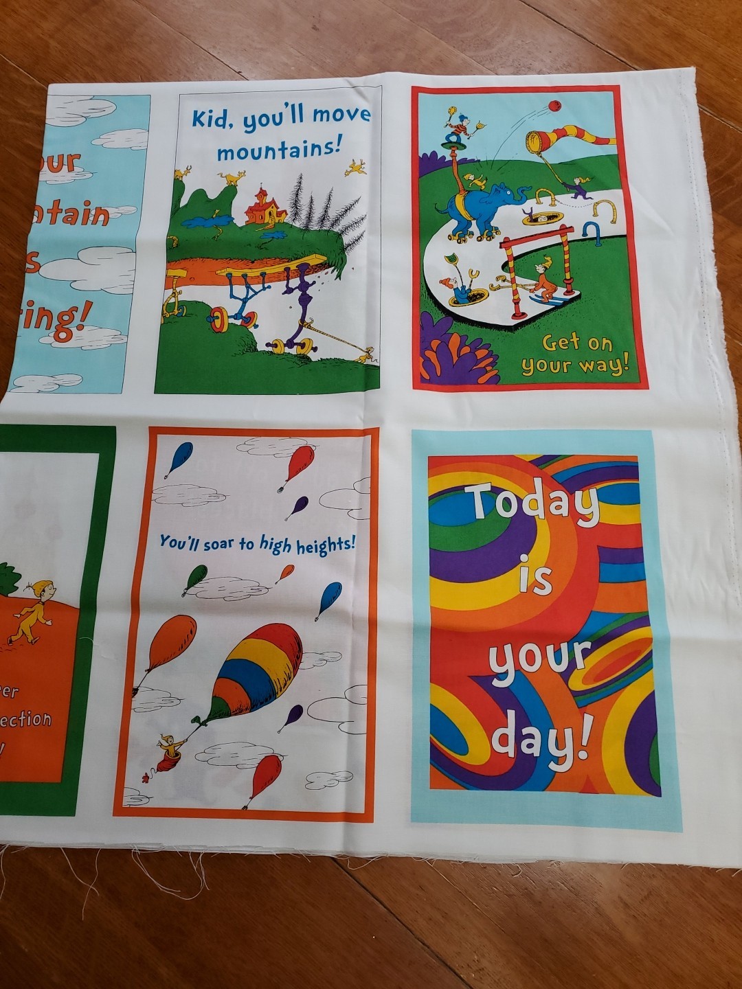 Dr Seuss Fabric Book Covers Printed on Cotton Robert Kaufman 44" x 49" Panel