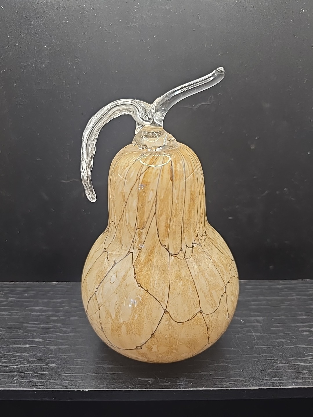 Handmade Polish Art Glass ZORZA Large Pear 6.5” Paperweight