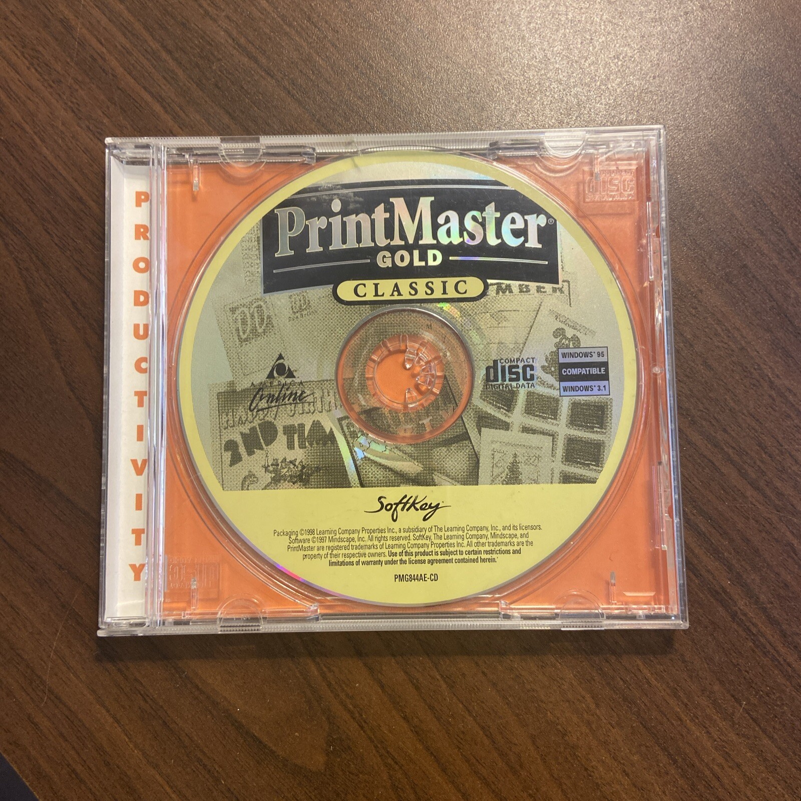 Softkey PrintMaster Gold Classic for Windows 3.1 & 95 PC CD Vintage
