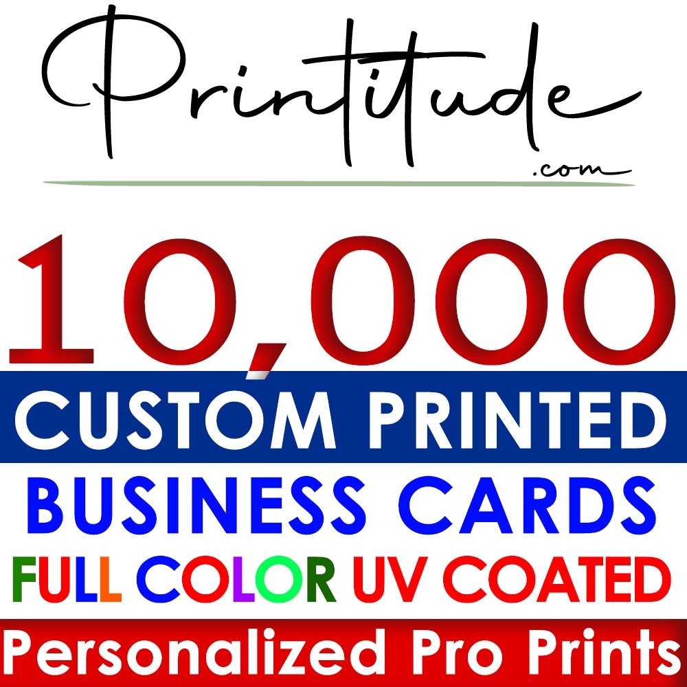 10,000 BUSINESS CARD Custom Printed 2 SIDED GLOSS 16pt EXTRA THICK Personalized